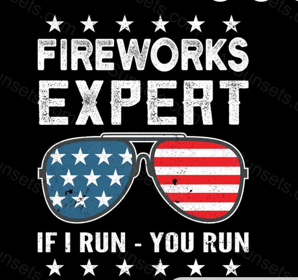 Fireworks Expert-If I Run You Run Graphic Tee