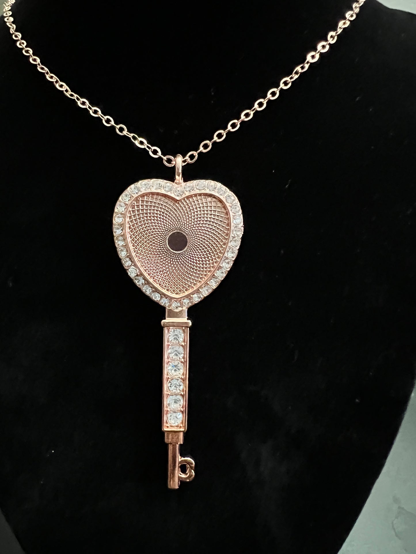 Single sided Rhinestone Key Pendant