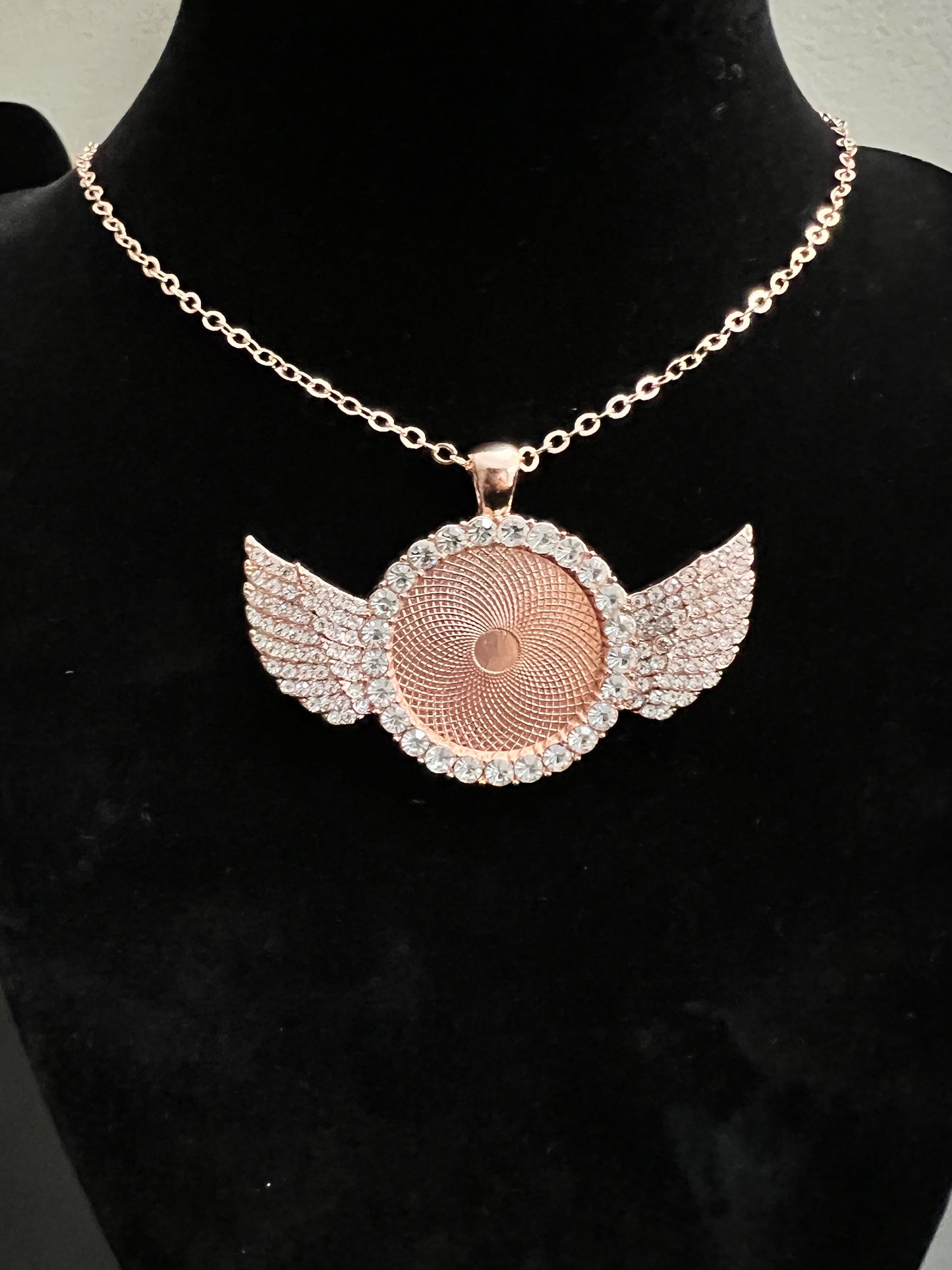 Rhinestone Pendant with Wings