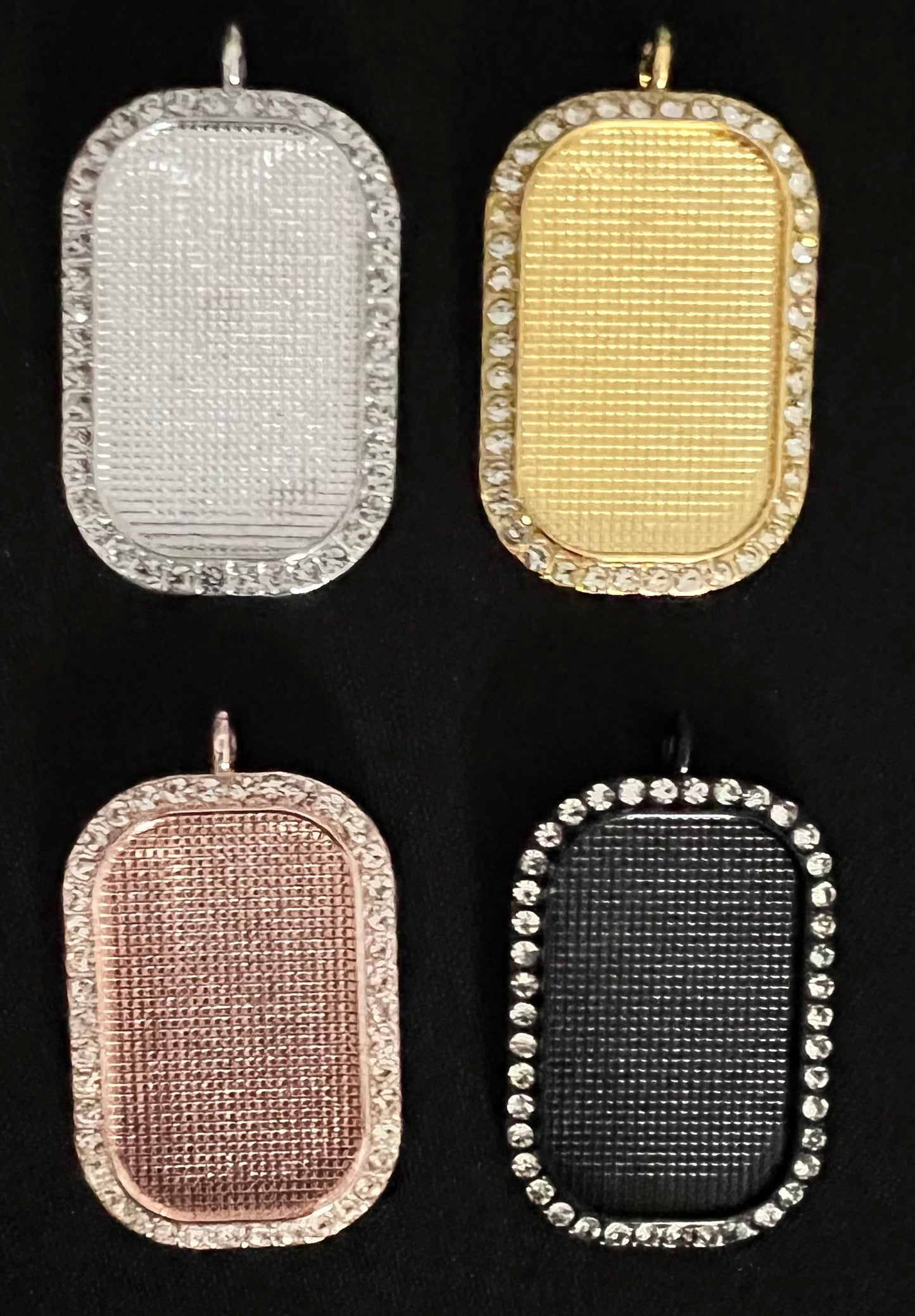 Single Sided Rhinestone Dog Tag