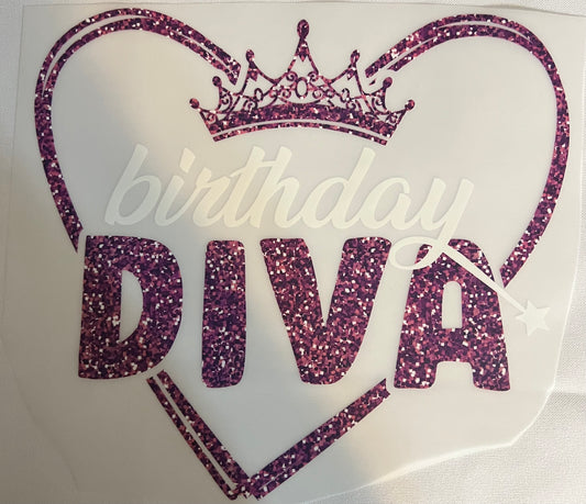 Birthday Diva Purple/White Graphic Tee