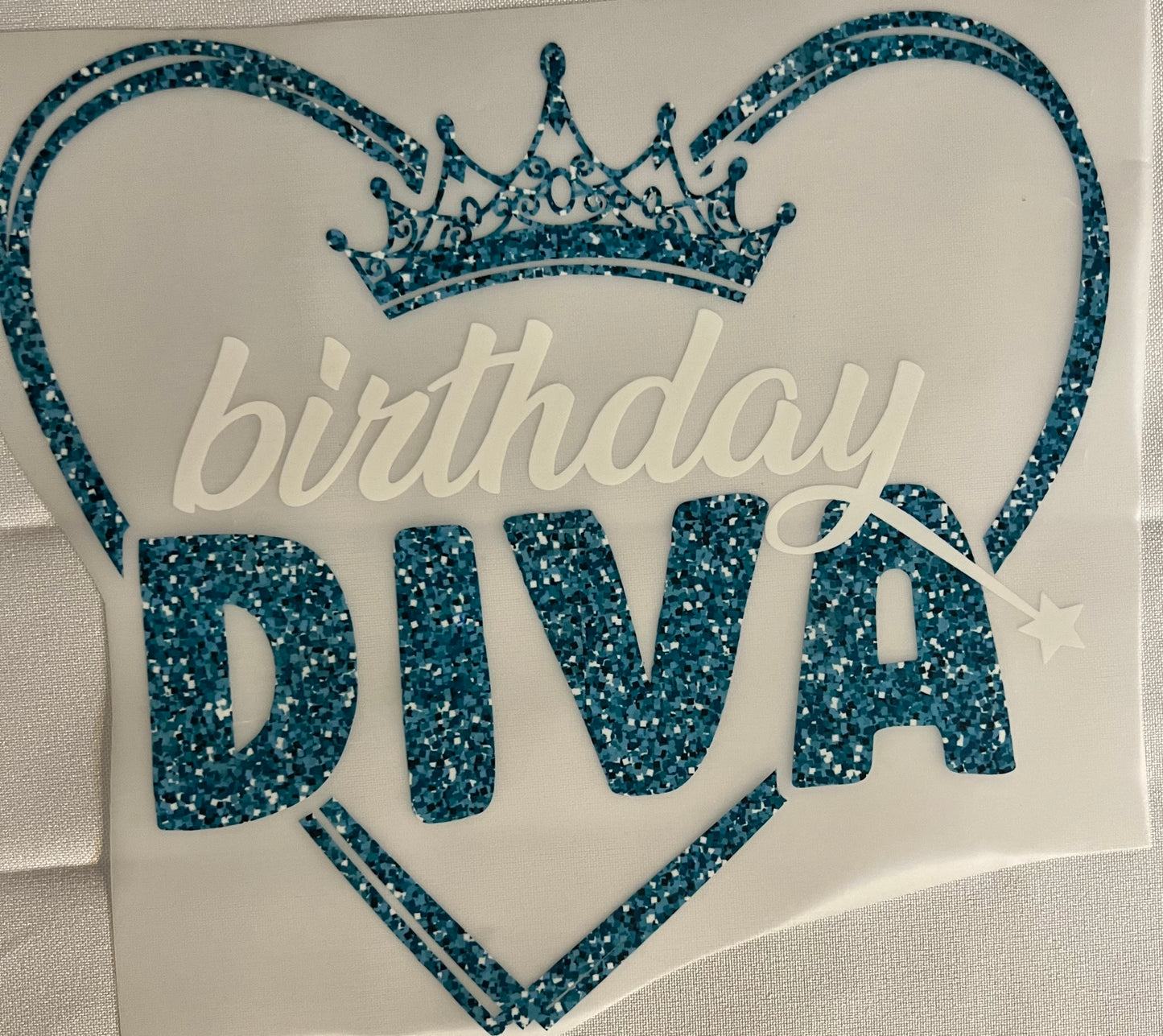 Birthday Diva Turquoise/White Graphic Tee