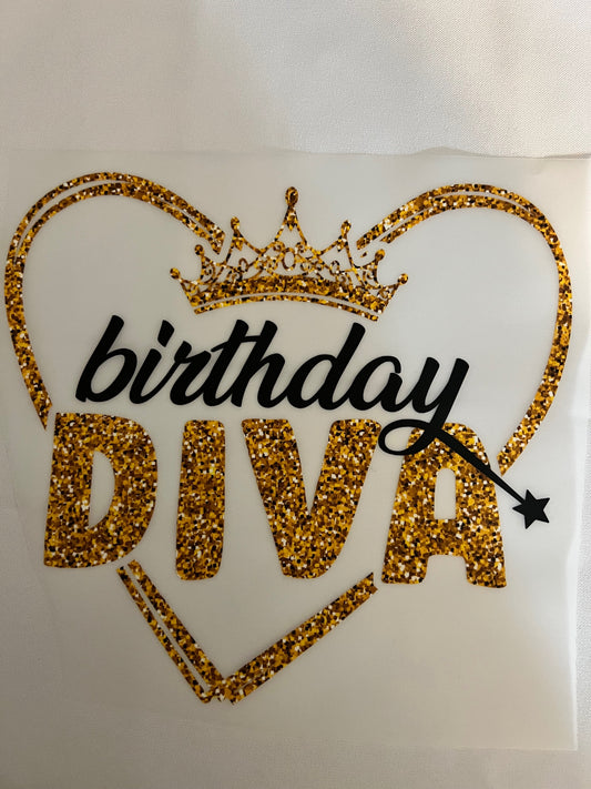 Birthday Diva Gold/Black Graphic Tee