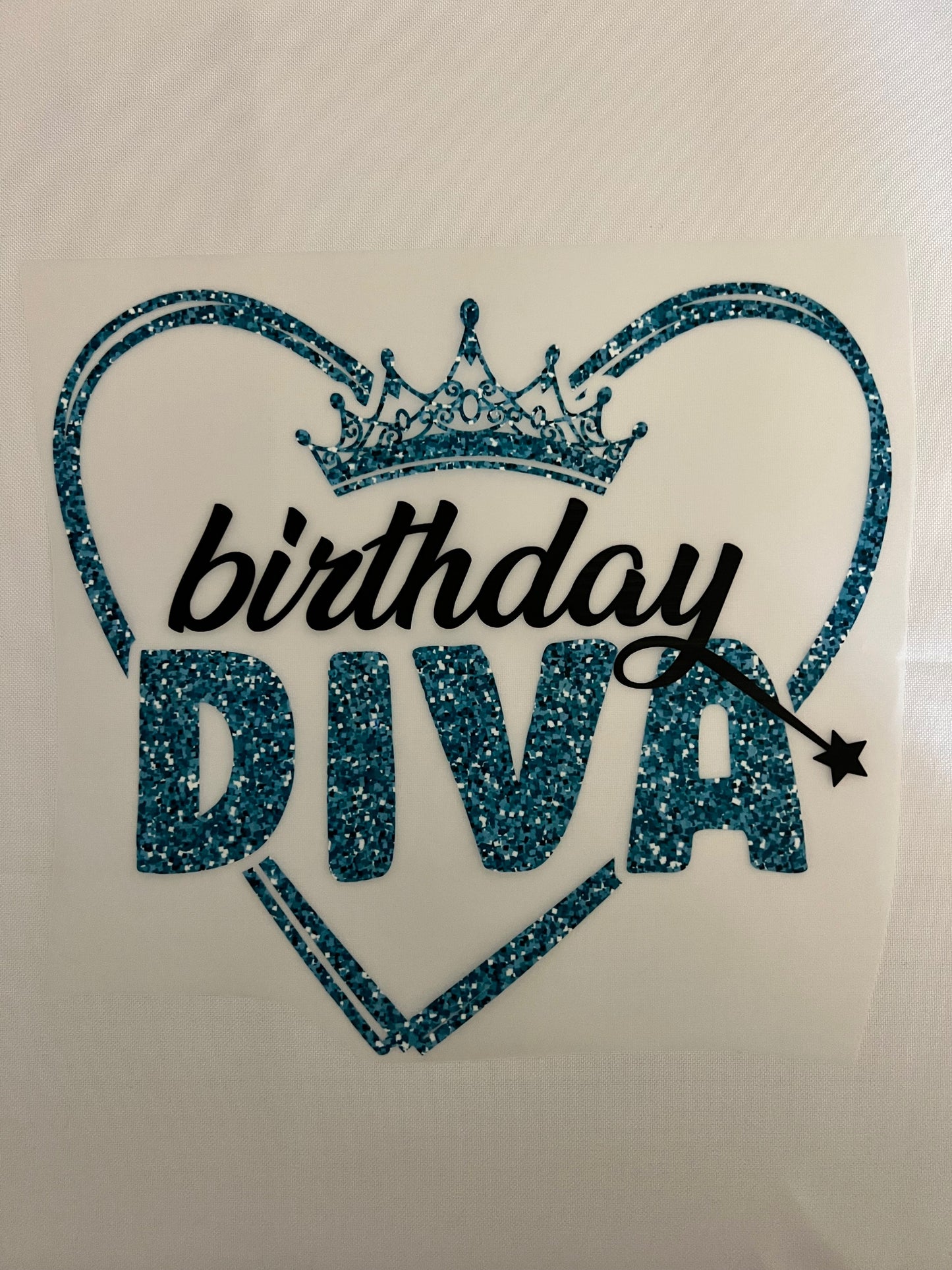 Birthday Diva Turquoise/Black Graphic Tee