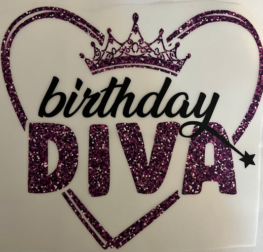 Birthday Diva Purple/Black Graphic Tee