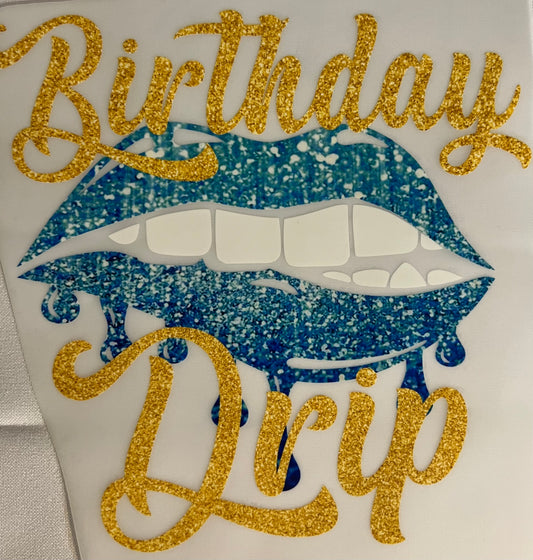 Birthday Drip Turquoise Graphic Tee