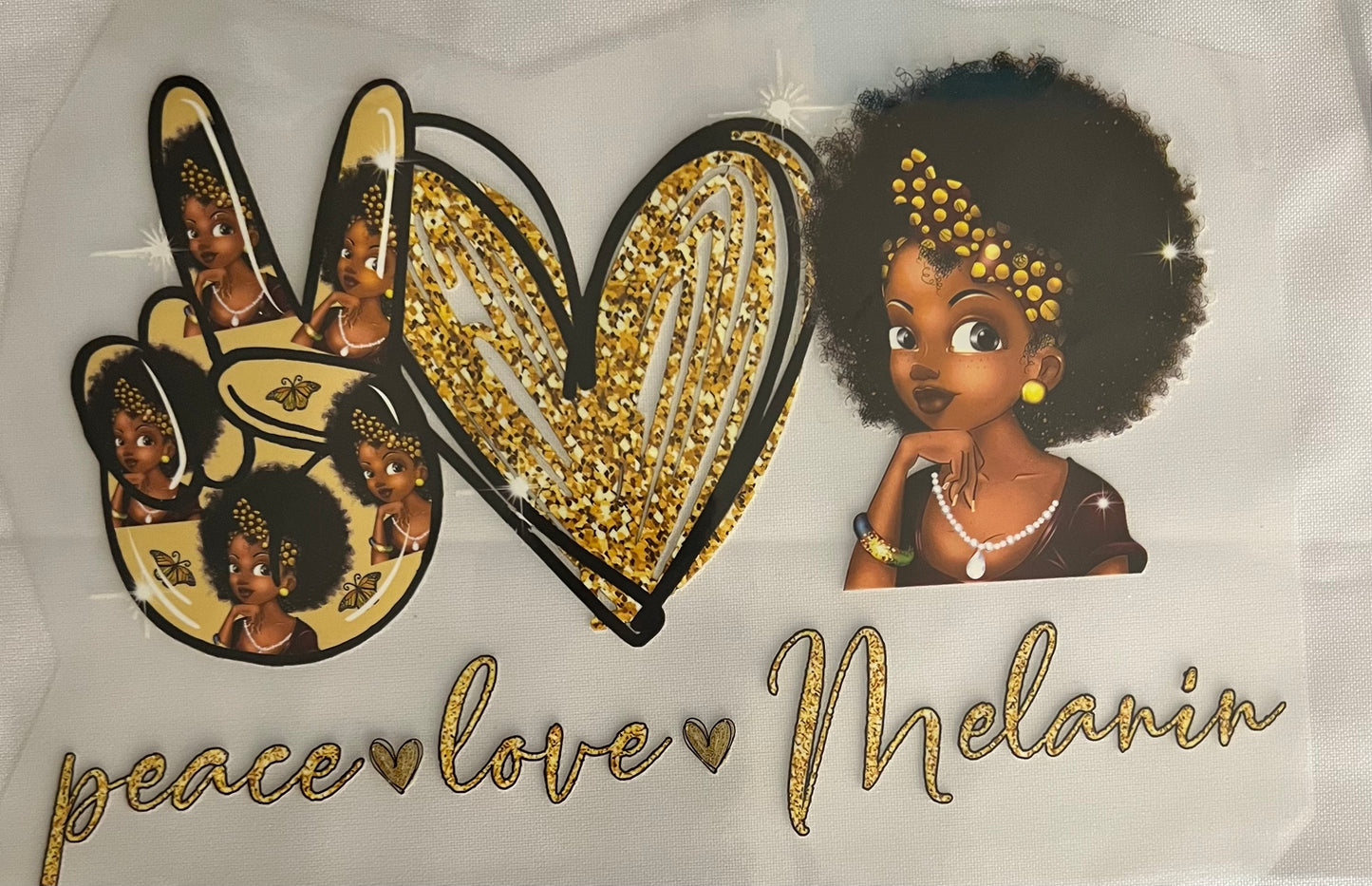 Peace, Love, Melanin Graphic